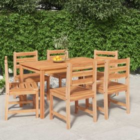 7 Piece Patio Dining Set Solid Wood Teak