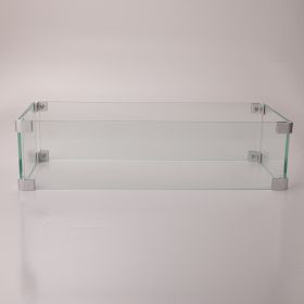 Rectangular Glass Wind Guard for Fire Pit W85335465 - as Pic