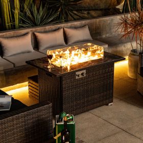 44inch Outdoor Fire Pit Table, Propane Fire Table with Ceramic Tabletop Gas Fire Table