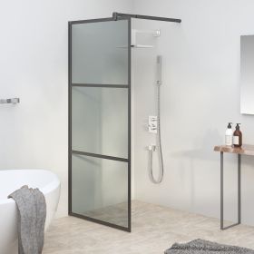 Walk-in Shower Wall 31.5"x76.8" Dark ESG Glass Black