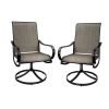 MEOOEM Patio Textilene Swivel Chairs 2PCS Outdoor Dining Chairs with Mesh Fabric Weather Resistant Furniture for Garden Backyard