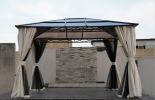 10x12 Hardtop Gazebo,UV 50+ Outdoor Canopy with Mosquito Netting and Curtains, Outdoor Shelter