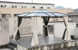 10x12 Hardtop Gazebo,UV 50+ Outdoor Canopy with Mosquito Netting and Curtains, Outdoor Shelter