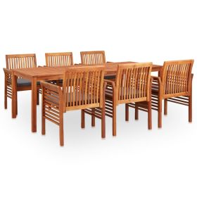 7 Piece Patio Dining Set with Cushions Solid Acacia Wood