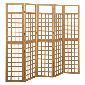 5-Panel Room Divider/Trellis Solid Fir Wood 79.3"x70.9"