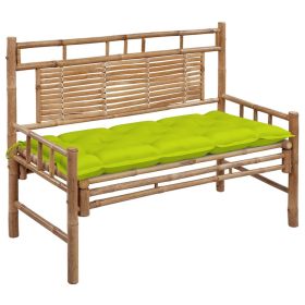 Patio Bench with Cushion 47.2'' Bamboo