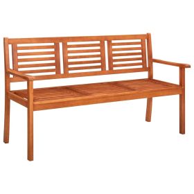 3-Seater Patio Bench 59.1" Solid Eucalyptus Wood