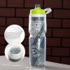 Bicycle Reflective Insulated Water Bottle 26 Oz Capacity BPA-Free Double Insulated Bike Water Bottle With Cage Mount For Sports