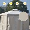 11ft.Wx11ft. L Outdoor Patio Hexagon Gazebo with Polyester Curtain Side Wall, Double Roofs for Decks, Poolsides, Gardens