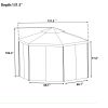 11ft.Wx11ft. L Outdoor Patio Hexagon Gazebo with Polyester Curtain Side Wall, Double Roofs for Decks, Poolsides, Gardens