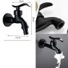 Black Wall Mounted Basin Tap Washing Machine Faucet Kitchen Faucet Brass Single Cold Water Tap G 3/4"