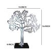 Stylish Aluminum Tree Decor with Block Base; Silver and Black