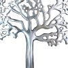 Stylish Aluminum Tree Decor with Block Base; Silver and Black