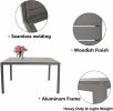 6 Person Outdoor Dining Table, Patio Rectangle Aluminum Table, Gray