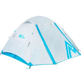 Mountaineering Camping Windproof And Rainproof Aluminum Alloy Three Season Double Deck Camping Tent (Color: A Blue)