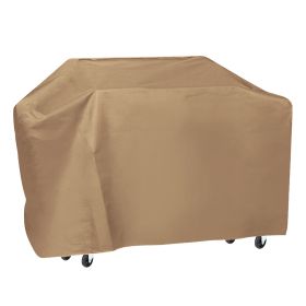 57-inch BBQ Grill Cover Weather Resistant Outdoor Barbeque Grill Covers UV Resistant (Color: Tan)