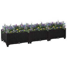 Raised Bed 47.2"x15.7"x9.1" Polypropylene (Color: Black)