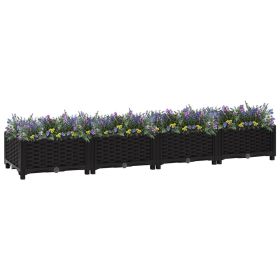 Raised Bed 63"x15.7"x9.1" Polypropylene (Color: Black)