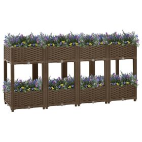 Raised Bed 63"x15.7"x28" Polypropylene (Color: Brown)