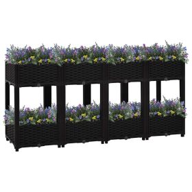 Raised Bed 63"x15.7"x28" Polypropylene (Color: Black)