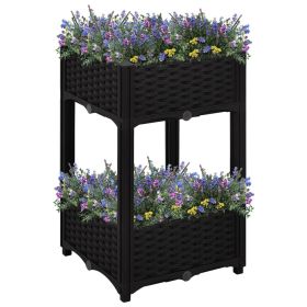 Raised Bed 15.7"x15.7"x28" Polypropylene (Color: Black)