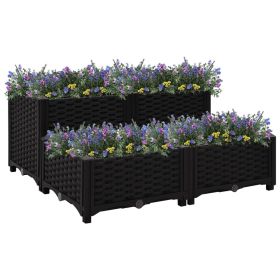 Raised Bed 31.5"x31.5"x15" Polypropylene (Color: Black)