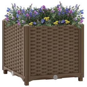 Raised Bed 15.7"x15.7"x15" Polypropylene (Color: Brown)