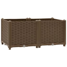 Raised Bed 31.5"x15.7"x15" Polypropylene (Color: Brown)