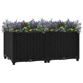 Raised Bed 31.5"x15.7"x15" Polypropylene (Color: Black)