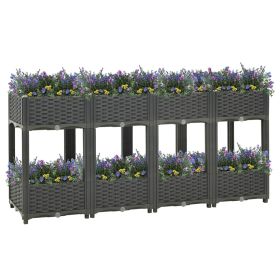 Raised Bed 63"x15.7"x28" Polypropylene (Color: Grey)