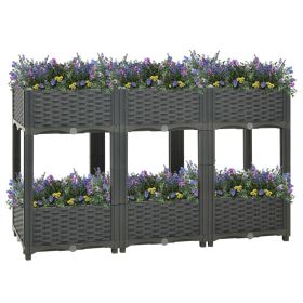 Raised Bed 47.2"x15.7"x28" Polypropylene (Color: Grey)