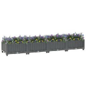 Raised Bed 63"x15.7"x9.1" Polypropylene (Color: Grey)