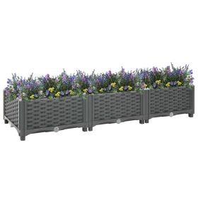 Raised Bed 47.2"x15.7"x9.1" Polypropylene (Color: Grey)