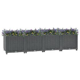 Raised Bed 63"x15.7"x15" Polypropylene (Color: Grey)