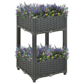 Raised Bed 15.7"x15.7"x28" Polypropylene (Color: Grey)