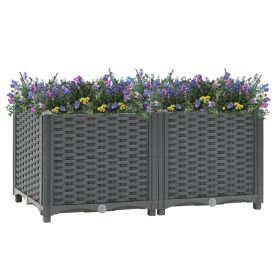 Raised Bed 31.5"x15.7"x15" Polypropylene (Color: Grey)