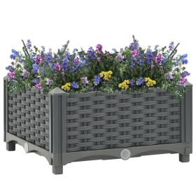 Raised Bed 15.7"x15.7"x9.1" Polypropylene (Color: Grey)