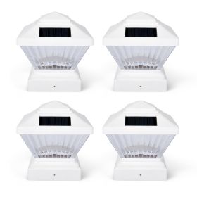 Waterproof White LED Solar Post Lamps, 2/4/6 Pack (Pack: 4 Pack)