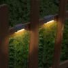 4Pcs Solar Powered LED Step Lights Outdoor IP55 Waterproof Dusk To Dawn Sensor Fence Lamps