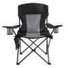 Coastrail Outdoor Padded Folding Camping Chair Quad Arm Chair Lawn Chair with Large Cup Holders, Side & Back Pocket, 2 Colors Available