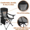 Coastrail Outdoor Padded Folding Camping Chair Quad Arm Chair Lawn Chair with Large Cup Holders, Side & Back Pocket, 2 Colors Available