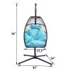 Hanging Egg Swing Chair with Stand Hammock Chair with Soft Cushion and Pillow for Backyard, Garden, Patio XH