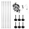 Set of 6 RC String Light Pole;  9 FT Lighting Stand ;  LED Solar Bulbs for Parties;  Christmas