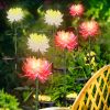 2 Packs Solar LED Chrysanthemum Lights Solar Powered Garden Flower Stake Lamp