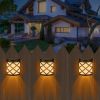 4Pack Solar Powered LED Fence Lights Dusk To Dawn Sensor Fence Lamps