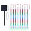 Solar Powered Meteor Shower String Lights 9.84FT Falling Raindrop Tube Lamp Water Resistant Decorative Lights